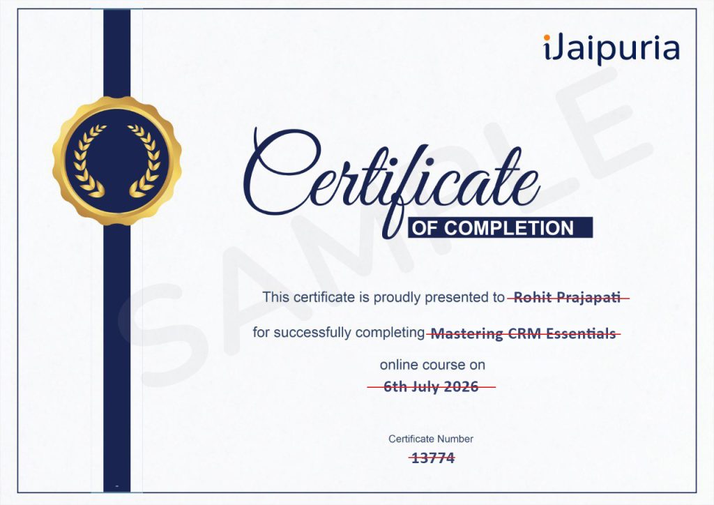 Mastering CRM Essentials Certificate